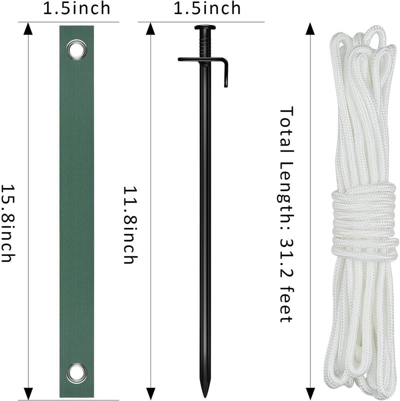 FCENDS Tree Stake Kit, Heavy Duty Steel 11.8 Inch Steel Tree Stakes and Supports for Young Tree Anti Strong Wind, Leaning Tree Anchor Straightening Kit (4) - Image 2